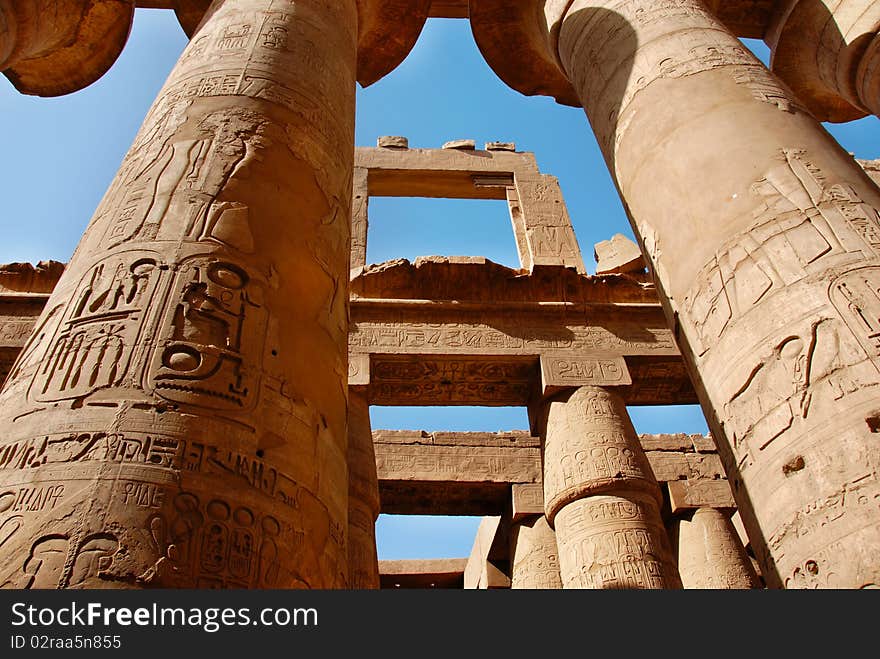 Architecture details of Karnak Temple in Egypt. Architecture details of Karnak Temple in Egypt