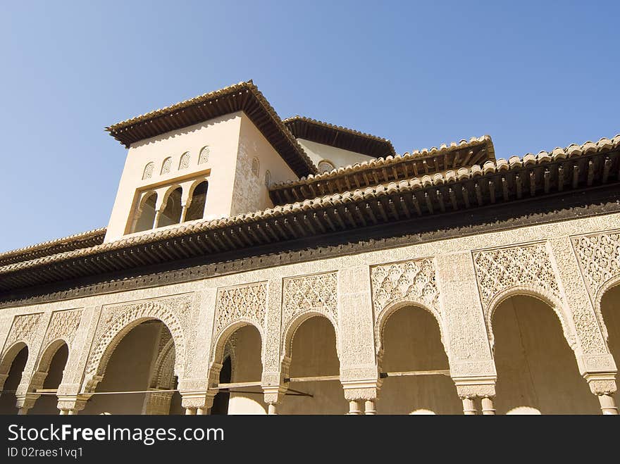 Famous alhambra building in spain, Side.