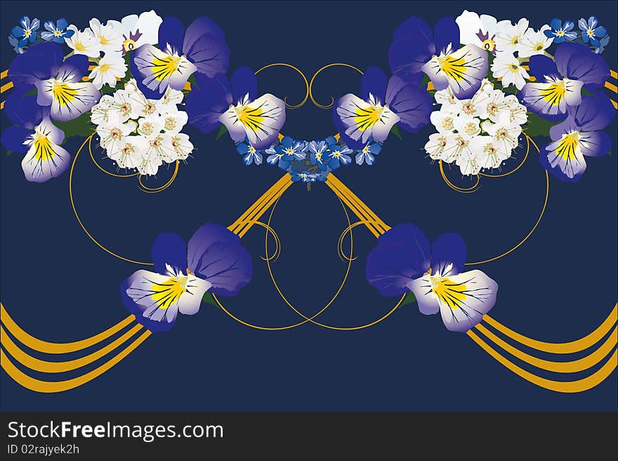 Design With Beautiful Blue Violets