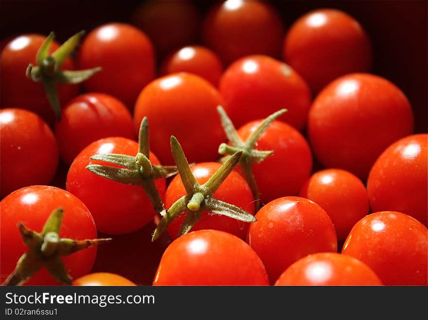 Cheery tomato close up shot