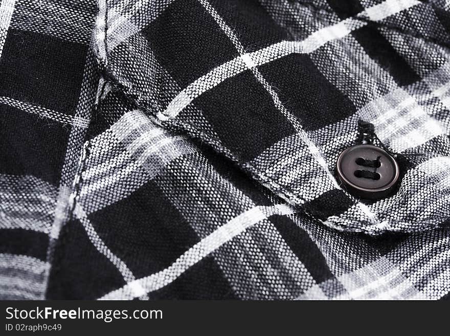 Black and white checked shirt pocket