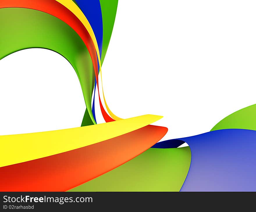 Abstract background with 3d colored waves