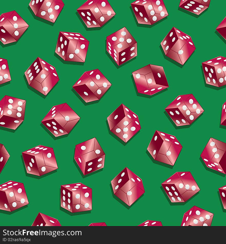 Seamless red dice pattern wallpaper with clipping mask