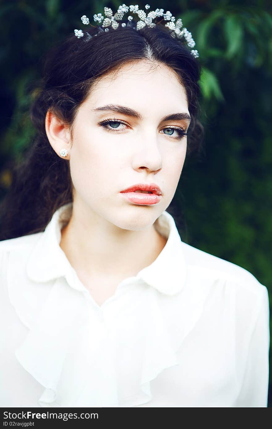 Pretty women in the garden with headband