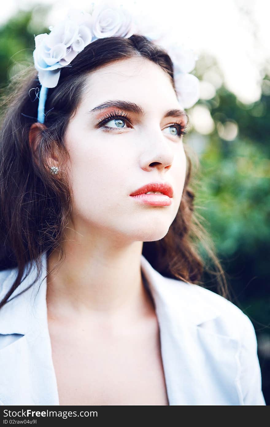 Pretty women in the garden with headband