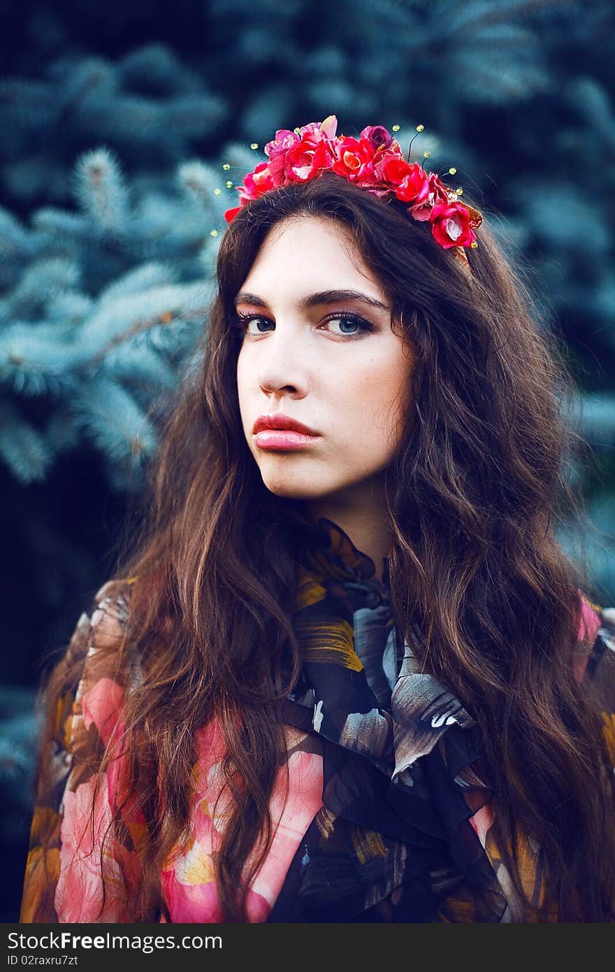 Pretty women in the garden with headband