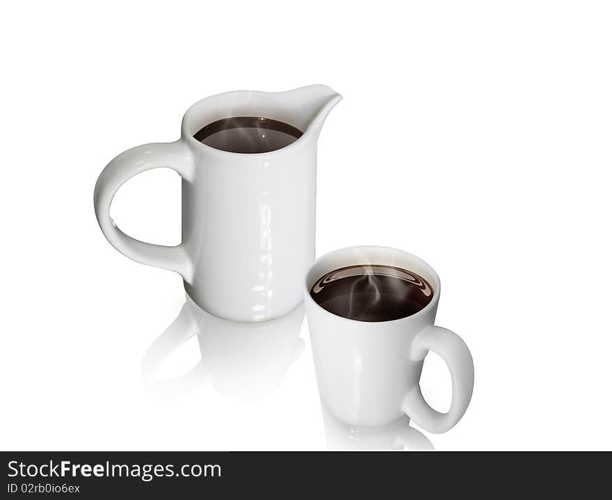 Coffee on a white background