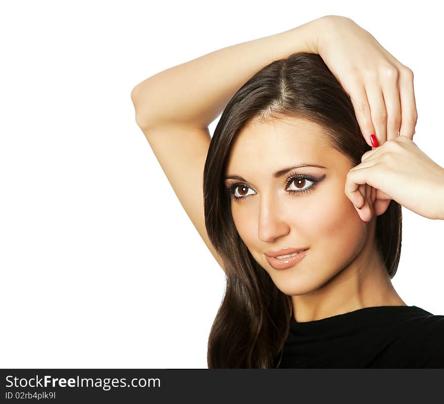 Close-up portrait of caucasian young woman. Close-up portrait of caucasian young woman