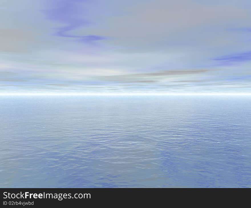 Beautiful image of the ocean and sky rendered in Bryce. Beautiful image of the ocean and sky rendered in Bryce