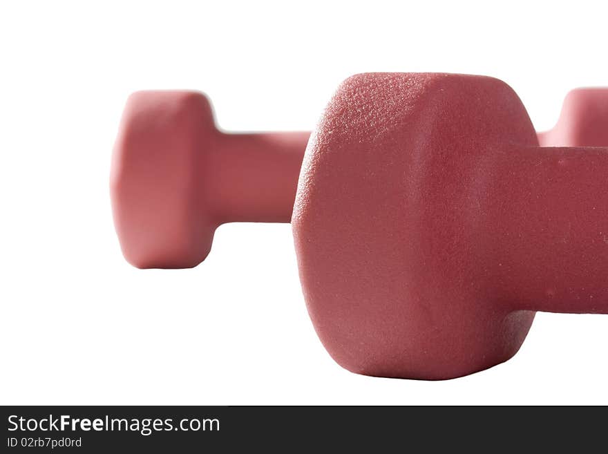 Pink dumbbells