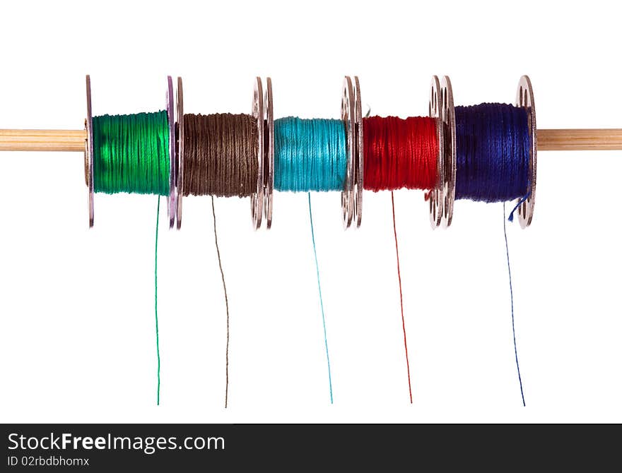 Five Colored Cotton Bobbins