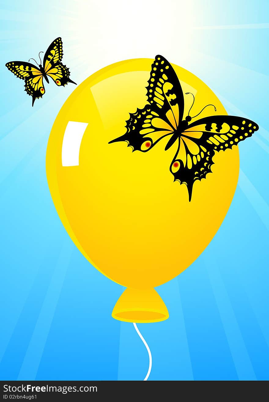 Butterflies and balloon