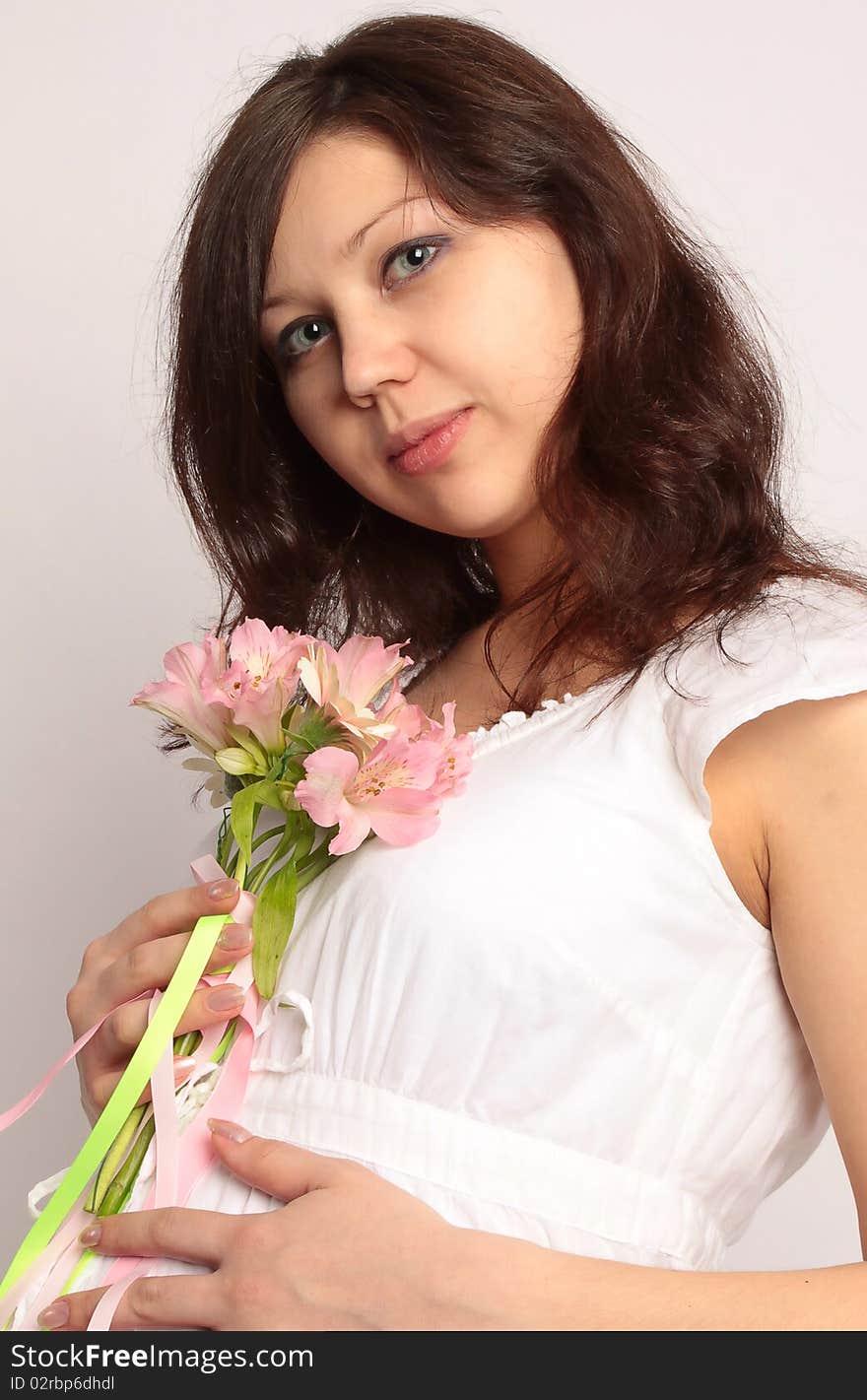 Woman in white dress