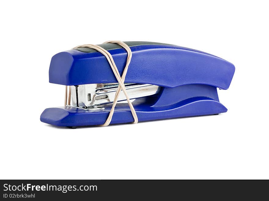 Blue stapler isolated on white. Blue stapler isolated on white