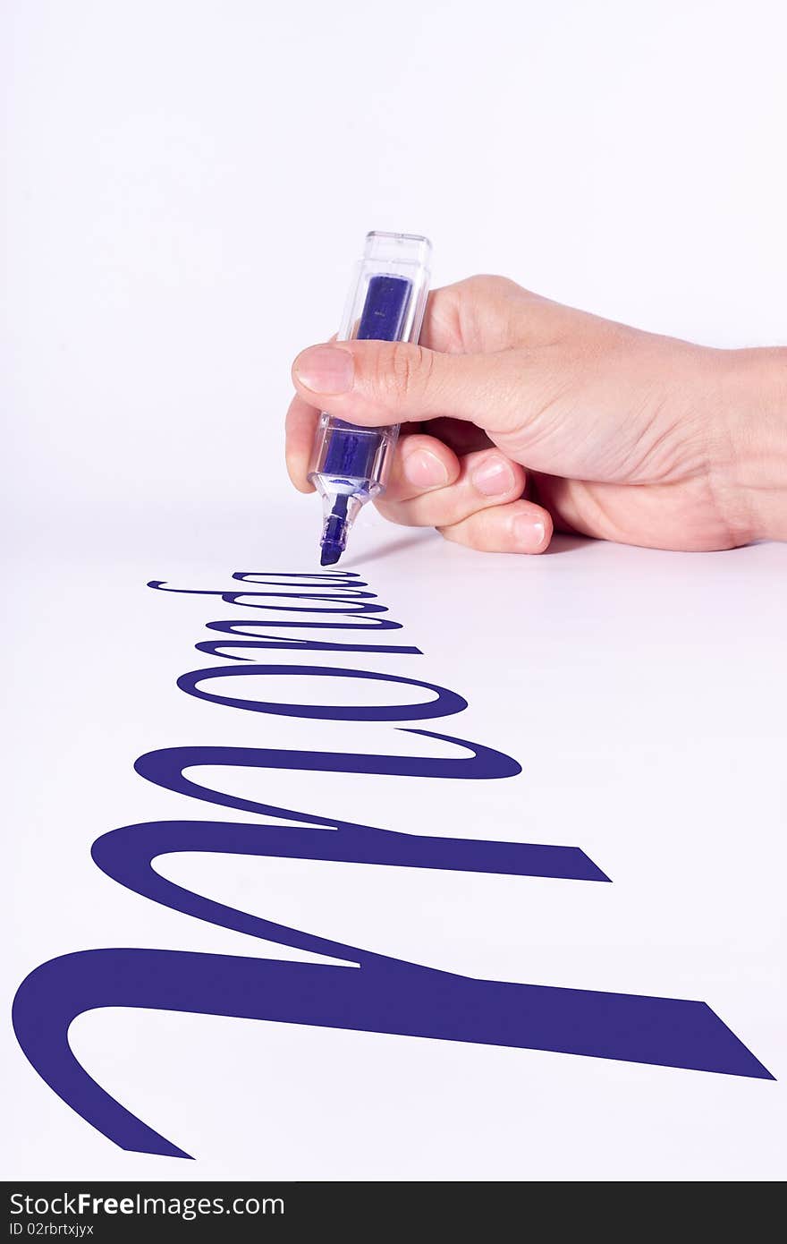 Hand writing monday in pruple on white background. Hand writing monday in pruple on white background