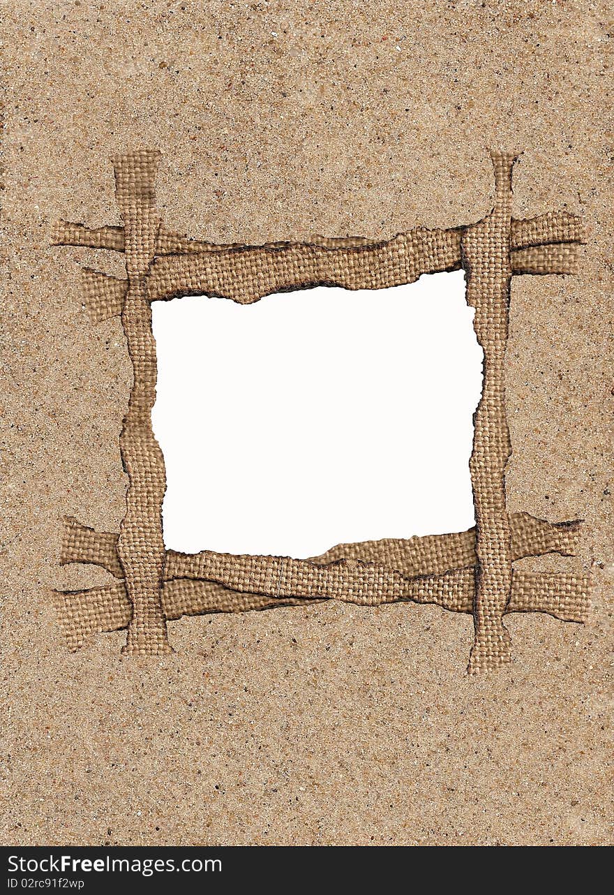 Decorative frame against sea sand. Decorative frame against sea sand