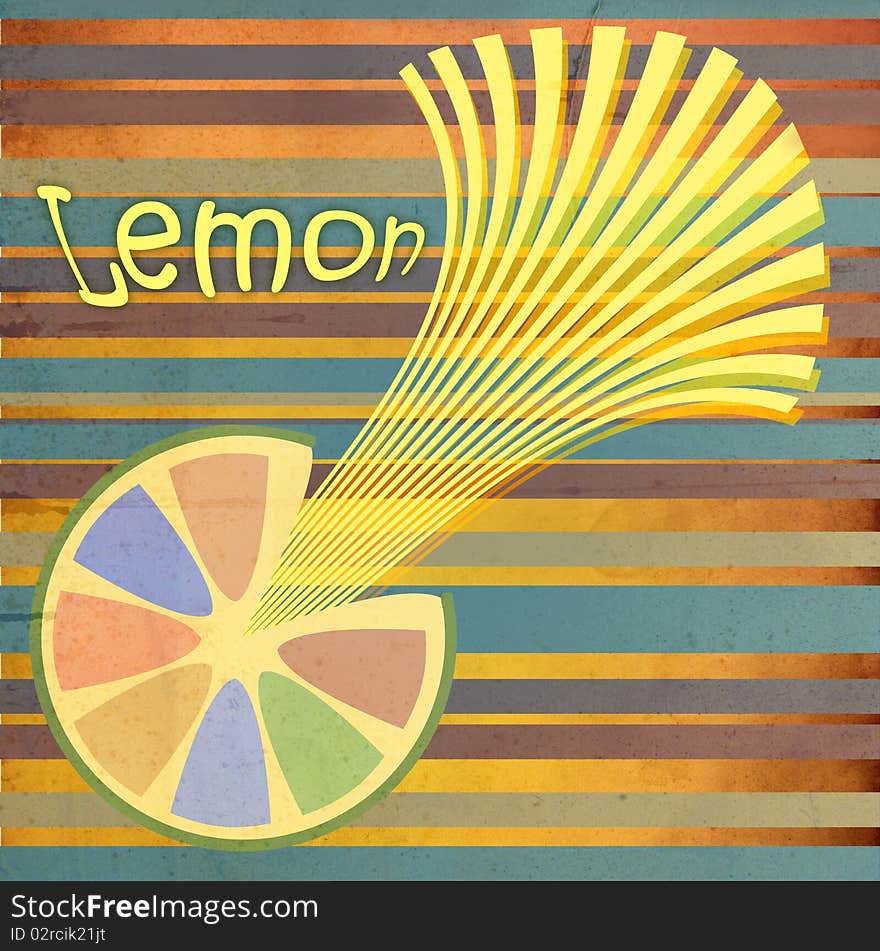 Word lemon - retro pattern background