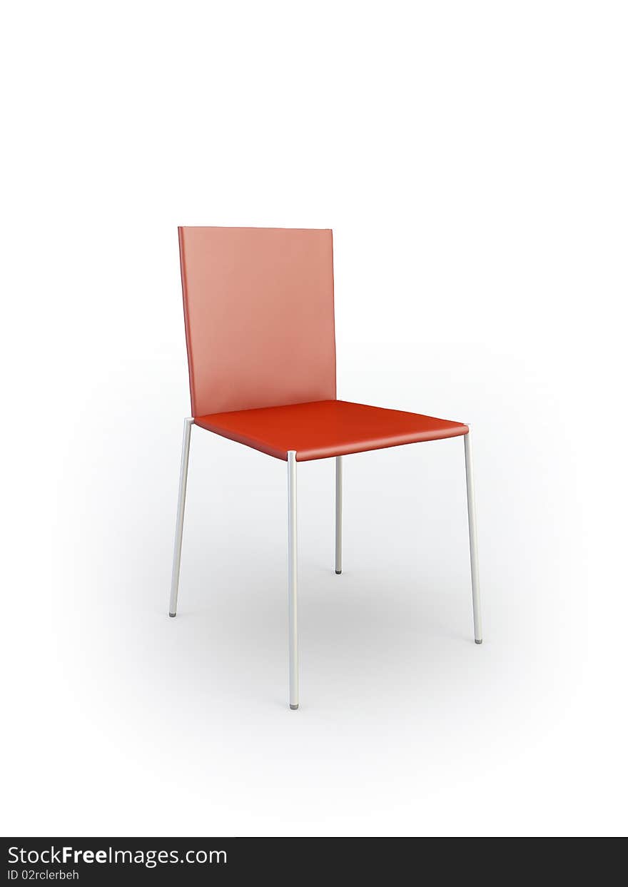 Modern 3d chair on the white background. Modern 3d chair on the white background