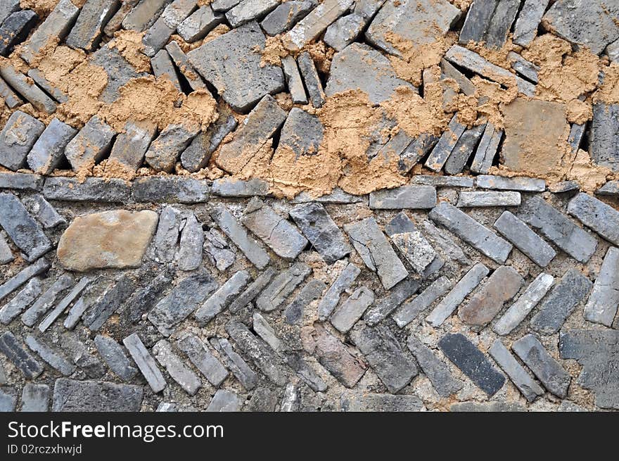 View of old brick walls used for backgrounds