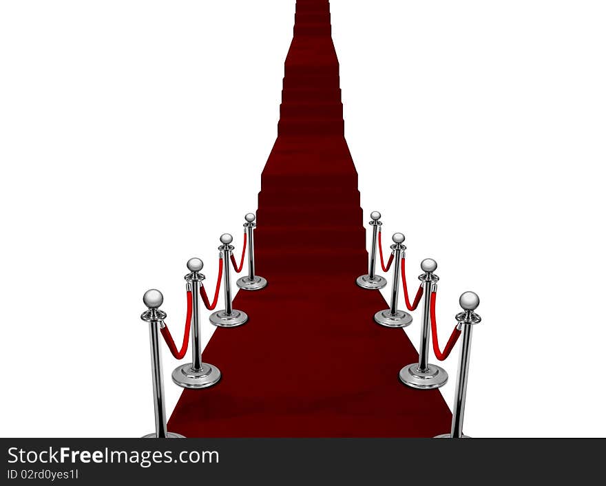 Red carpet with stair