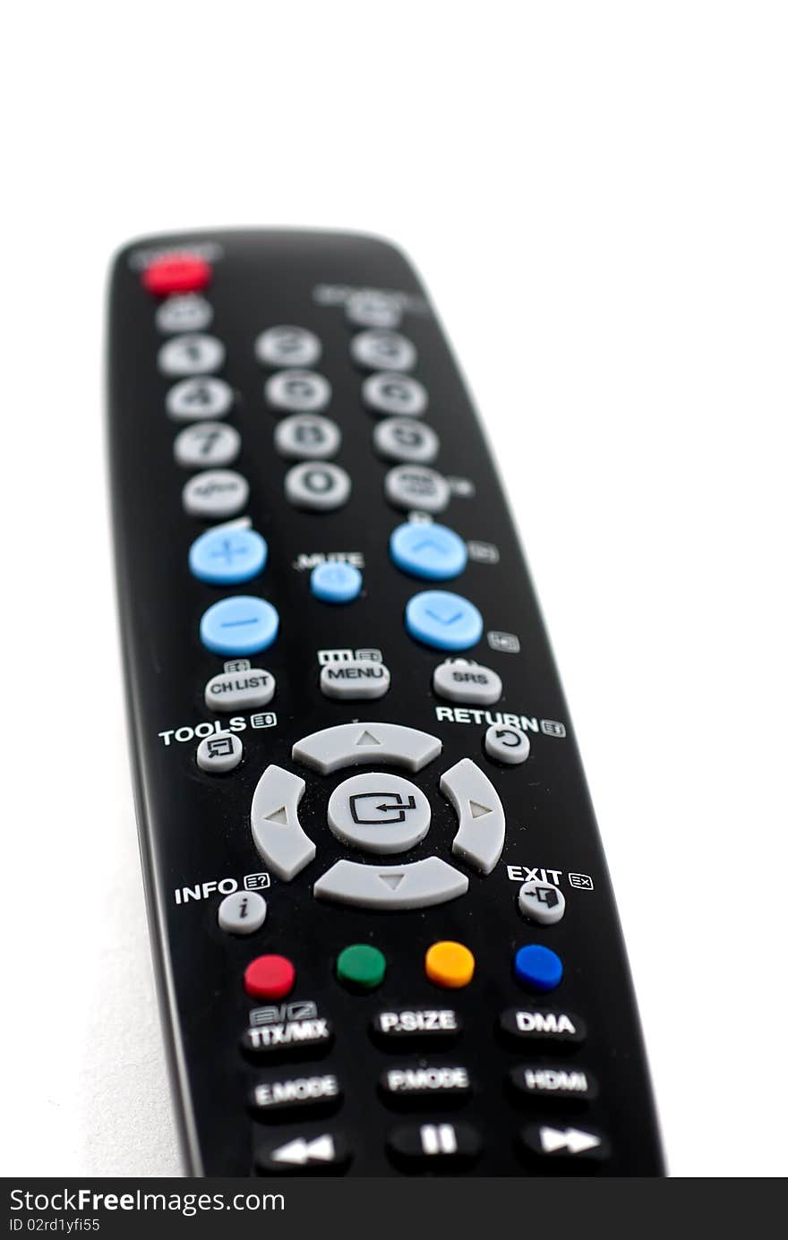 Studio shot of remote control isolated on white background