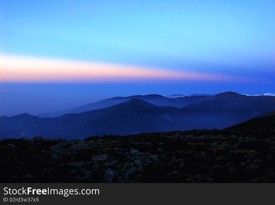 Scenery in mountains