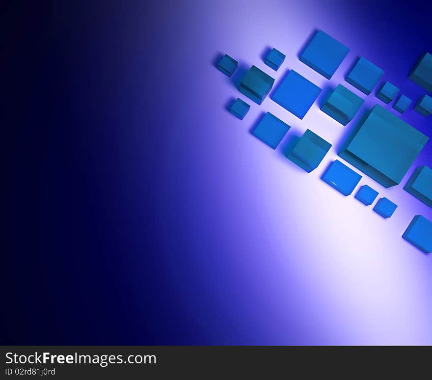 Abstract 3d background with glass cubes. Abstract 3d background with glass cubes