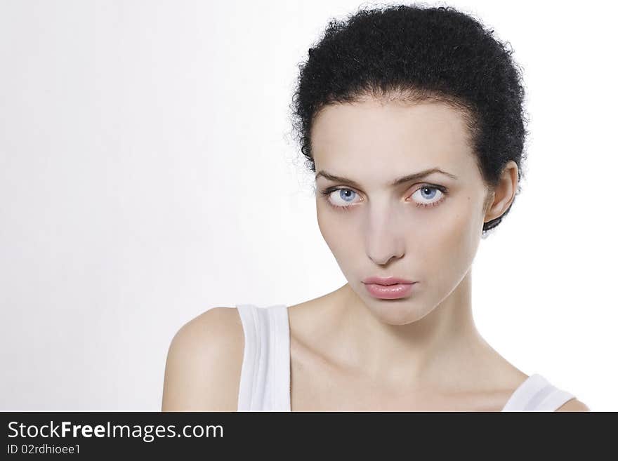 Closeup of a young beautiful woman. Closeup of a young beautiful woman.