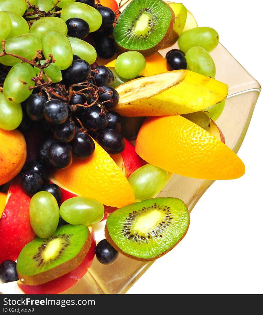 Fresh Fruits On The White Background