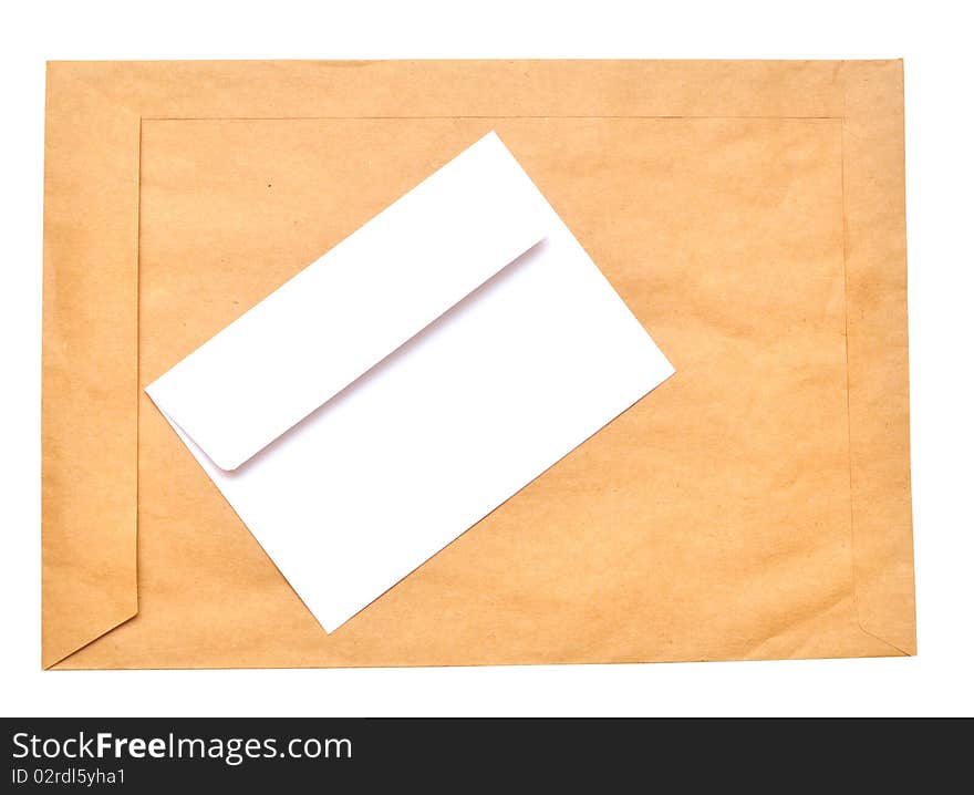 Envelopes isolated on white background close up