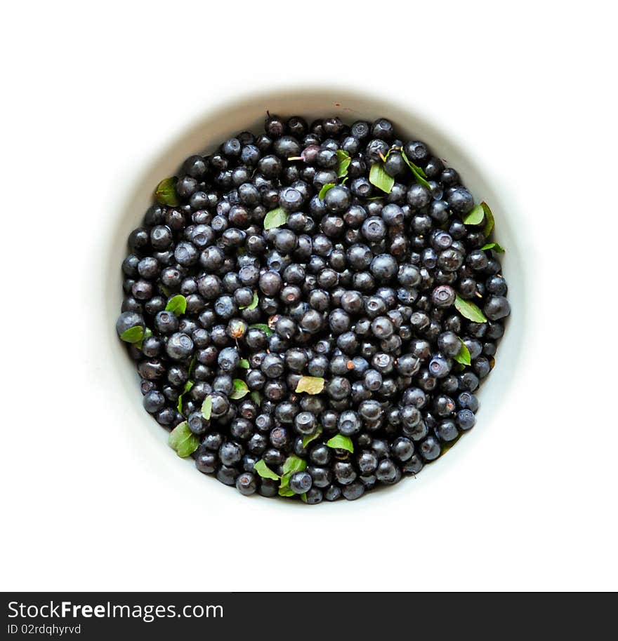 Pile of blueberries on white background. Pile of blueberries on white background.