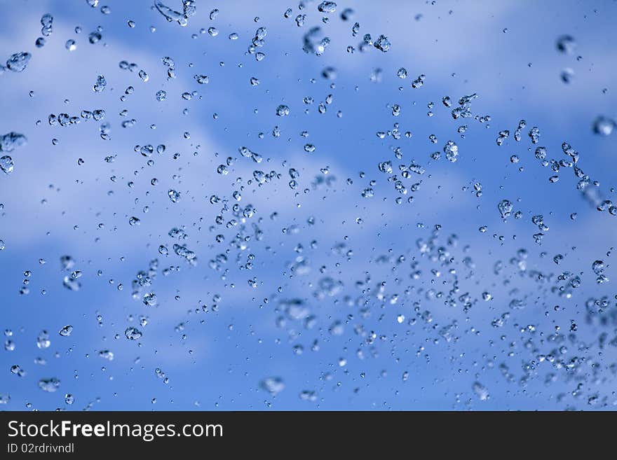 Drops in the blue sky. Drops in the blue sky