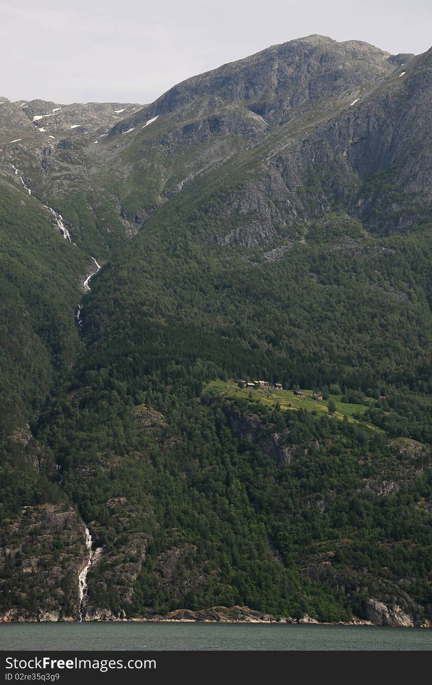 Waterfall on Hardangerfjord, Norway