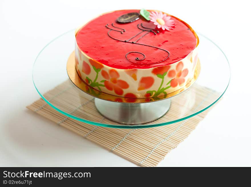 Fruit cake on isolated background. Fruit cake on isolated background