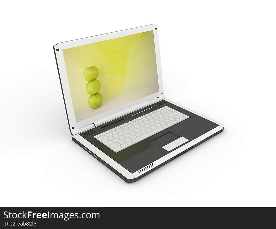 Modern laptop isolated on a white. Modern laptop isolated on a white