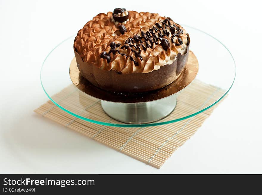 Tiramisu cake on isolated background. Tiramisu cake on isolated background