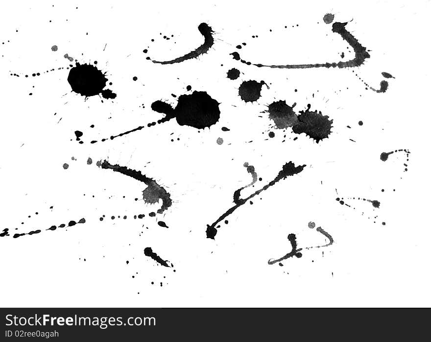 Background splashes of black paint. Background splashes of black paint