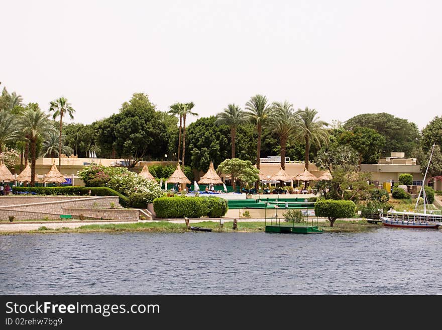 Spectacular view of the bank of the river nile in egypt. Spectacular view of the bank of the river nile in egypt