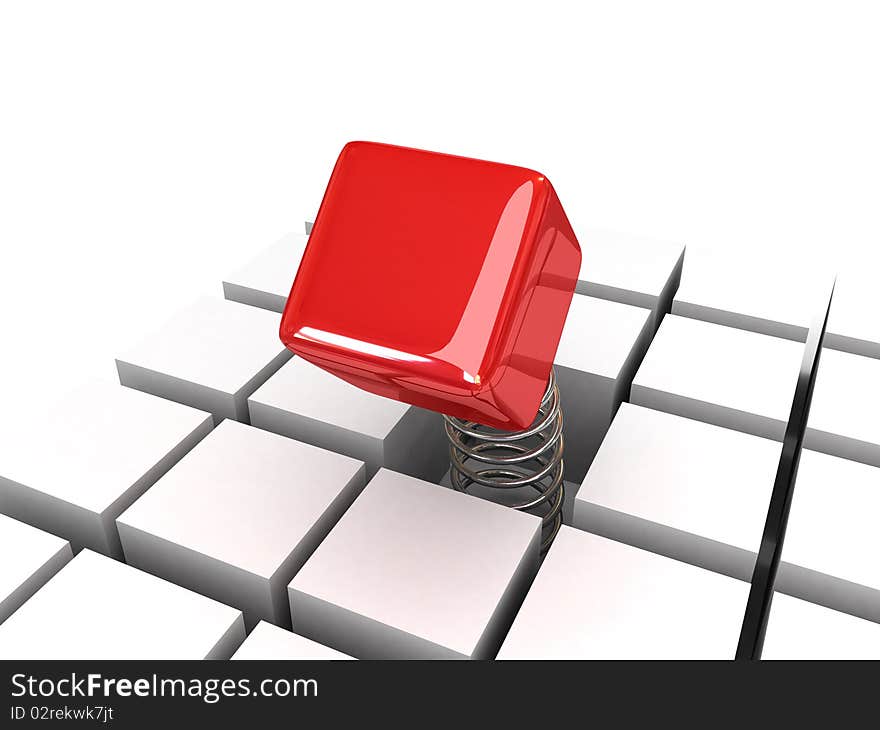 3d leading power cube for business - isolated