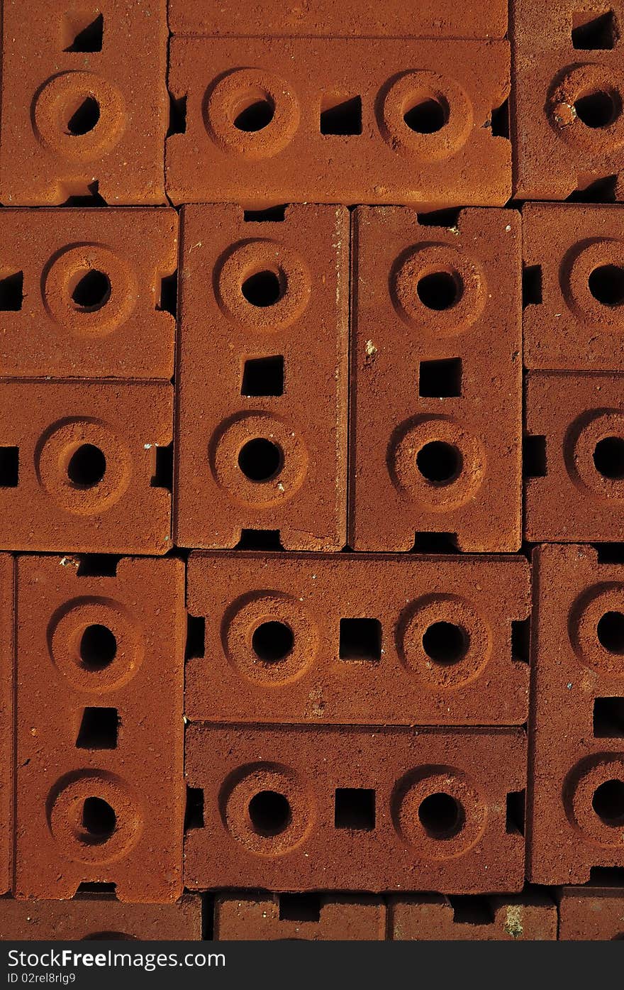 The Stack of clay bricks. The Stack of clay bricks