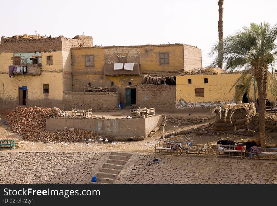 An arabian house along the nile river in the south of egypt