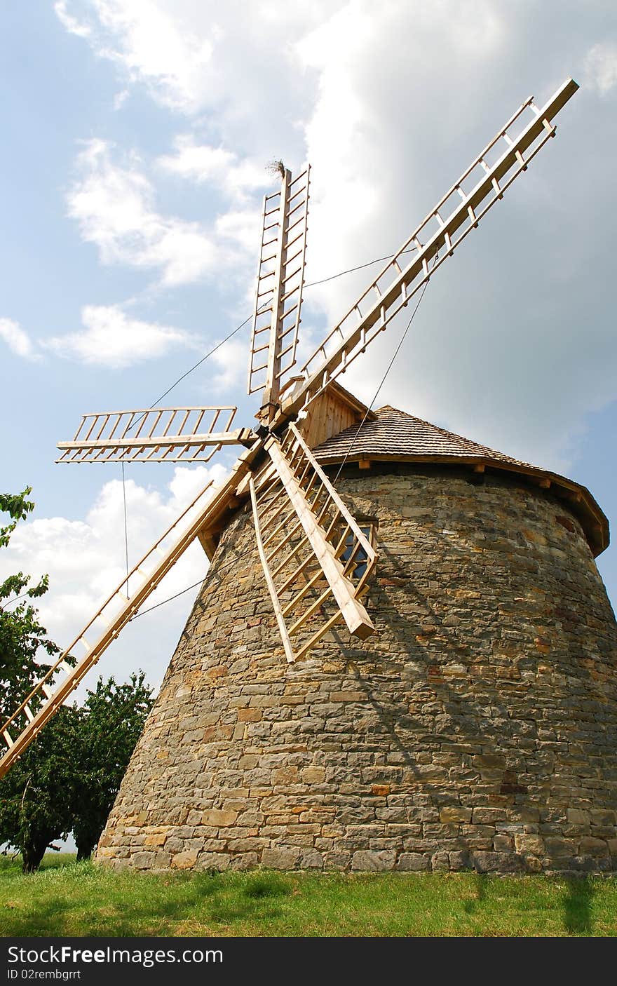 Old wind - turbine in Poland countryside. Old wind - turbine in Poland countryside