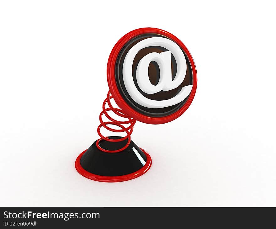 3d email symbol spring sign isolated