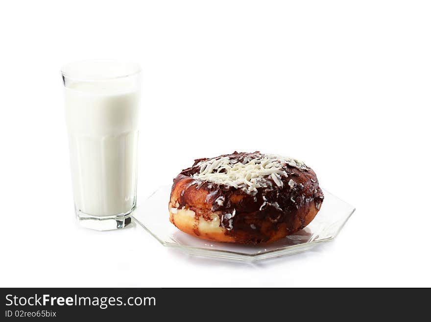 Doughnut and milk