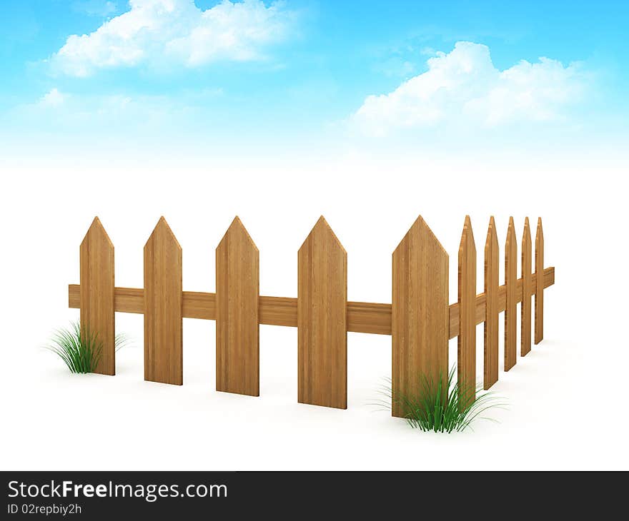 3d wooden fence