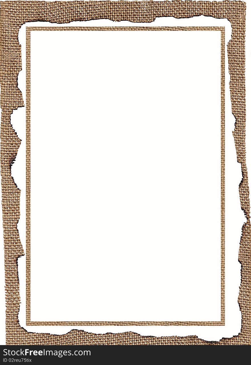 Decorative frame on a fabrik background. Decorative frame on a fabrik background