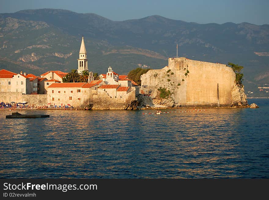 Panorama of The Old Town of Budva in Montenegro. Panorama of The Old Town of Budva in Montenegro