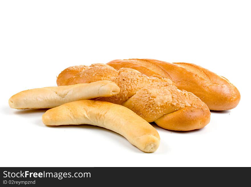 Fresh bread isolated on a white background