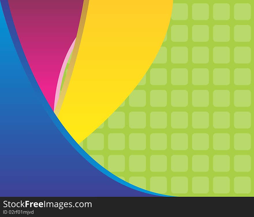 Abstract Background with CMYK Colors in a green background