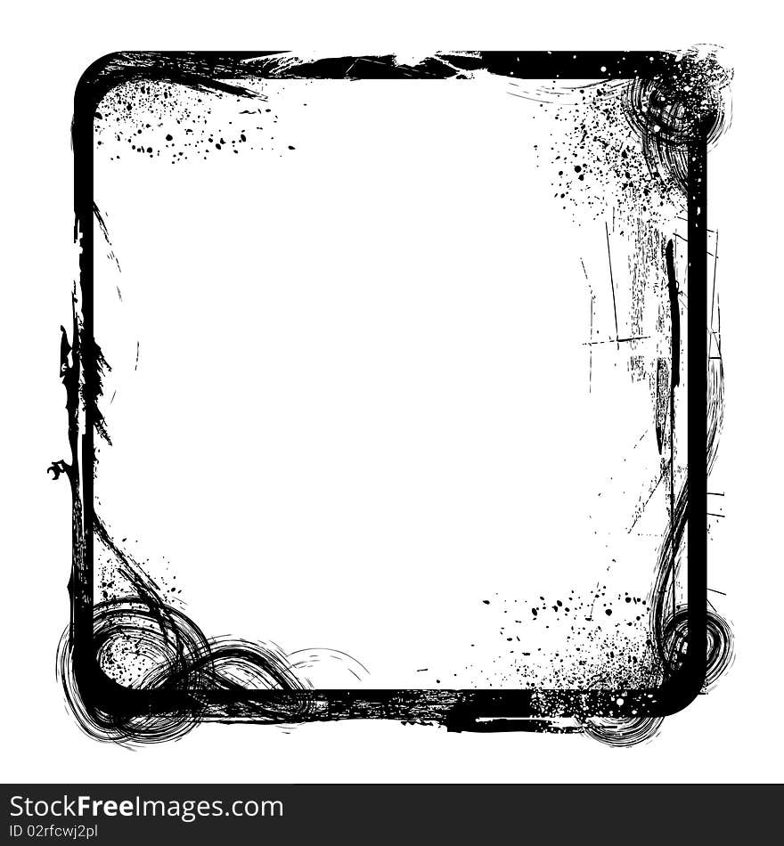 Grunge style frame illustration vector. Grunge style frame illustration vector